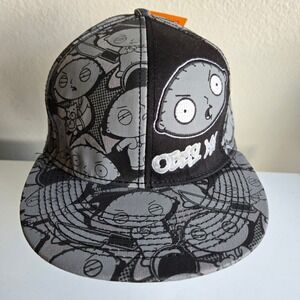 Family Guy Stewie Obey Me Hat Baseball Cap Adult Size‎ S/M Black Gray NEW